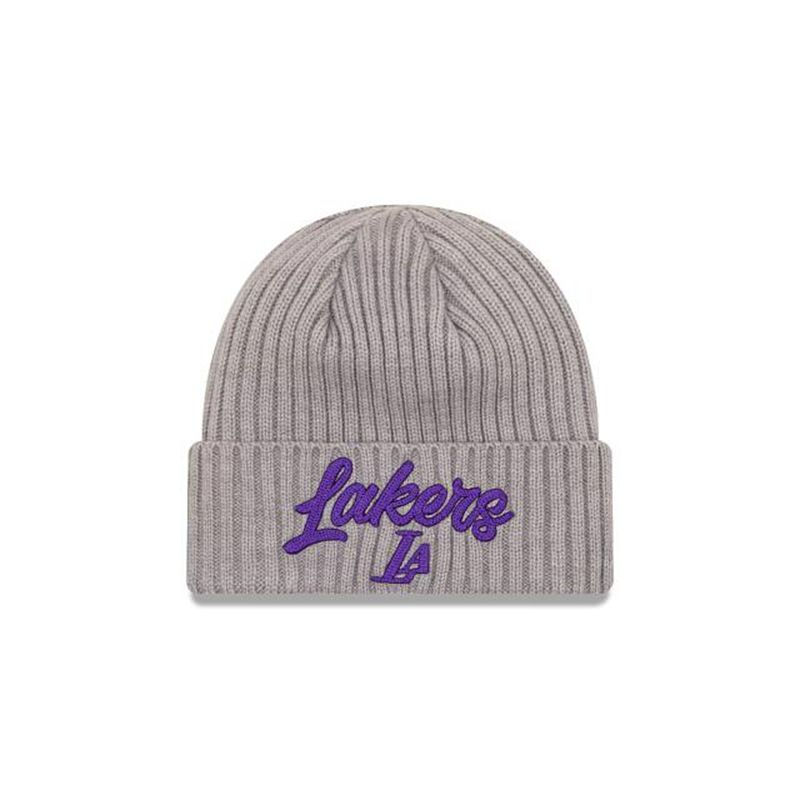 NBA Los Angeles Lakers Draft Cuff Knit (OHO3996) - Grey New Era Beanies